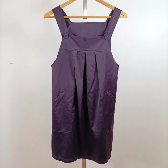 Robe chasuble violette avec poches plaquées Axara Paris T38 coupe droite A1361