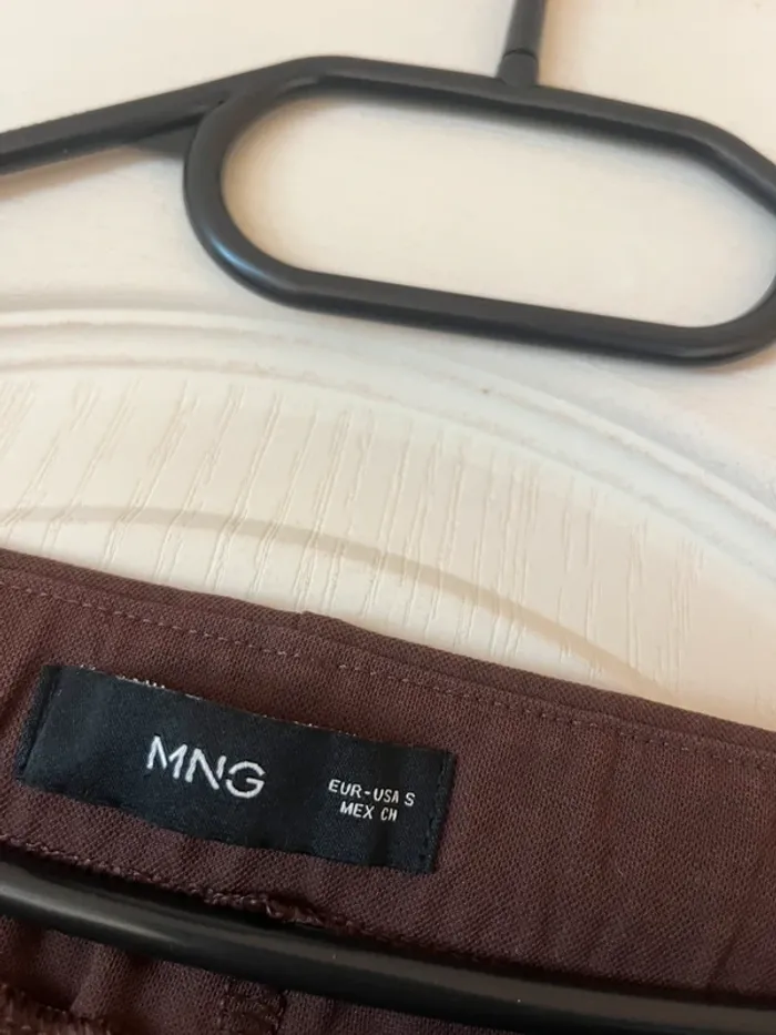 pantalon droit fluide marron chocolat mango - photo numéro 3