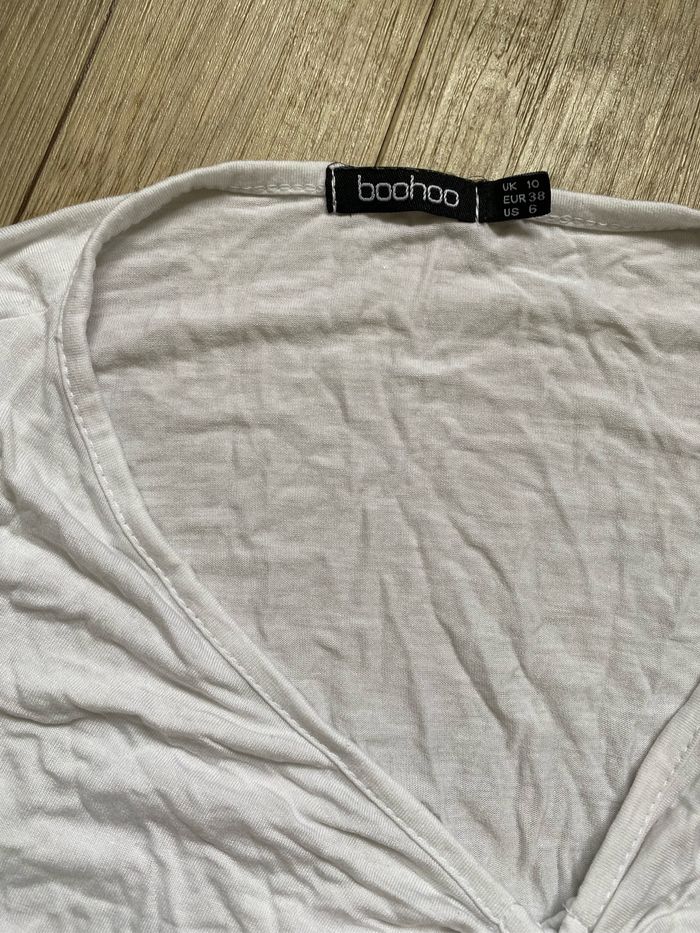 Crop top froncé manche longue T 38 h&m - photo numéro 3