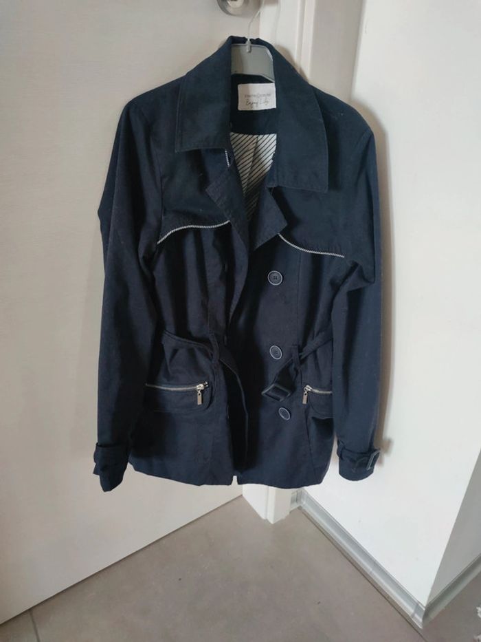 Veste trench bleu marine