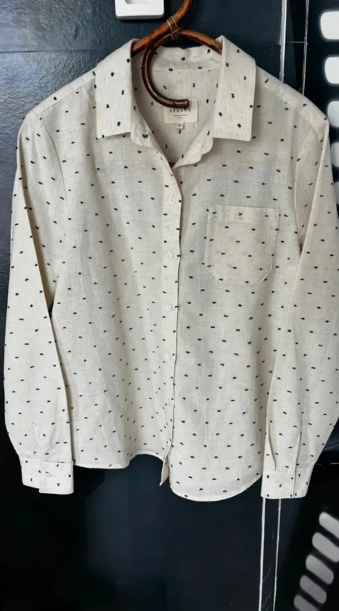 Chemise Tomboy plumetis bleus t38 - photo numéro 4