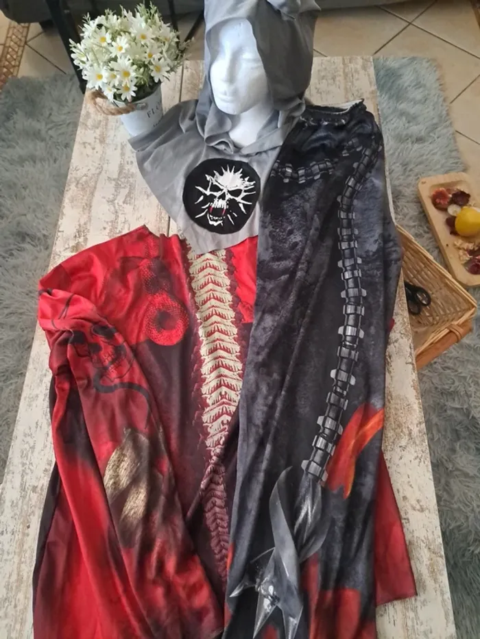 D 4 pieces éguisement vaudou Squelette robot - photo numéro 3