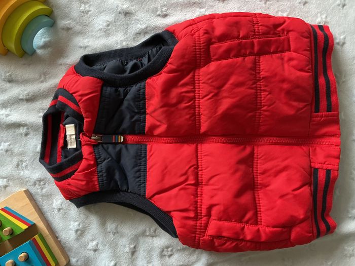 doudoune sans manches rouge et marine avec poches 4 ans orchestra - photo numéro 2