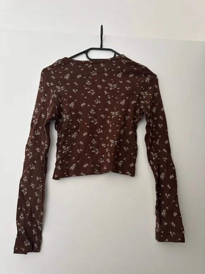 Pull marron avec fleurs brodées Pimkie - photo numéro 6