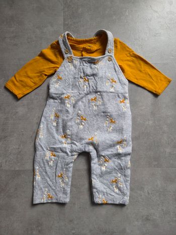 Ensemble salopette + bodie ML vertbaudet 3mois