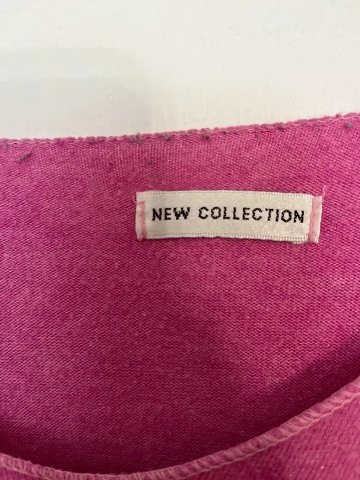 Pull étoile femme rose Col V - photo numéro 4