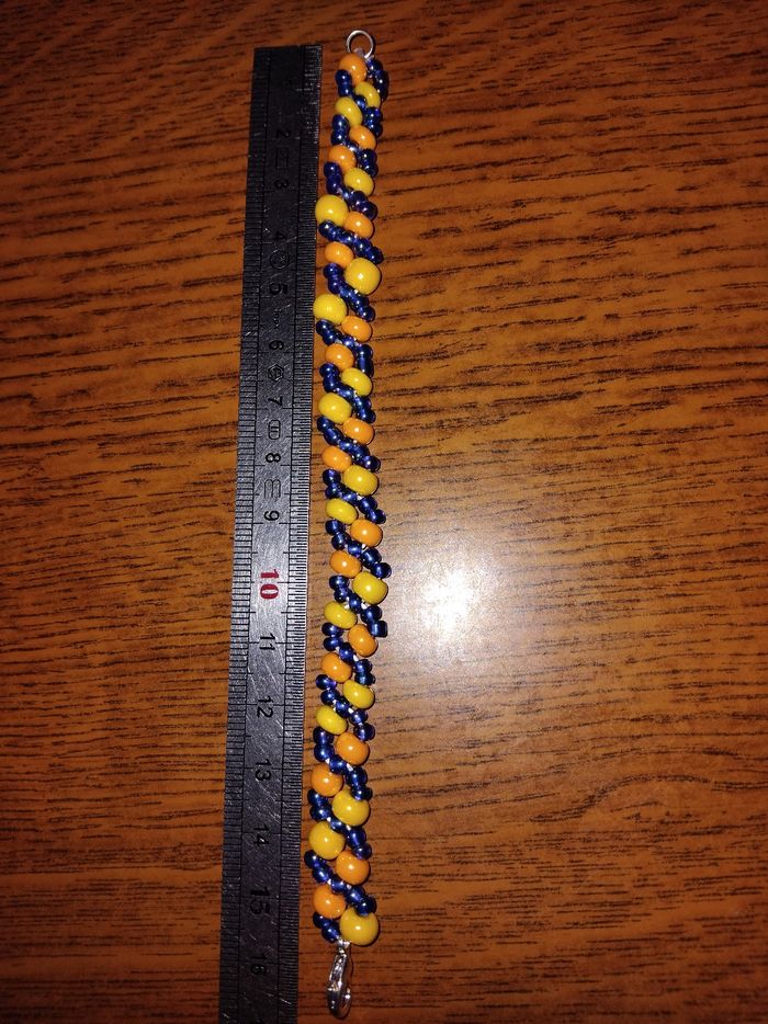 Bracelet en perle de rocaille avec acier inoxydable état neuf - photo numéro 2