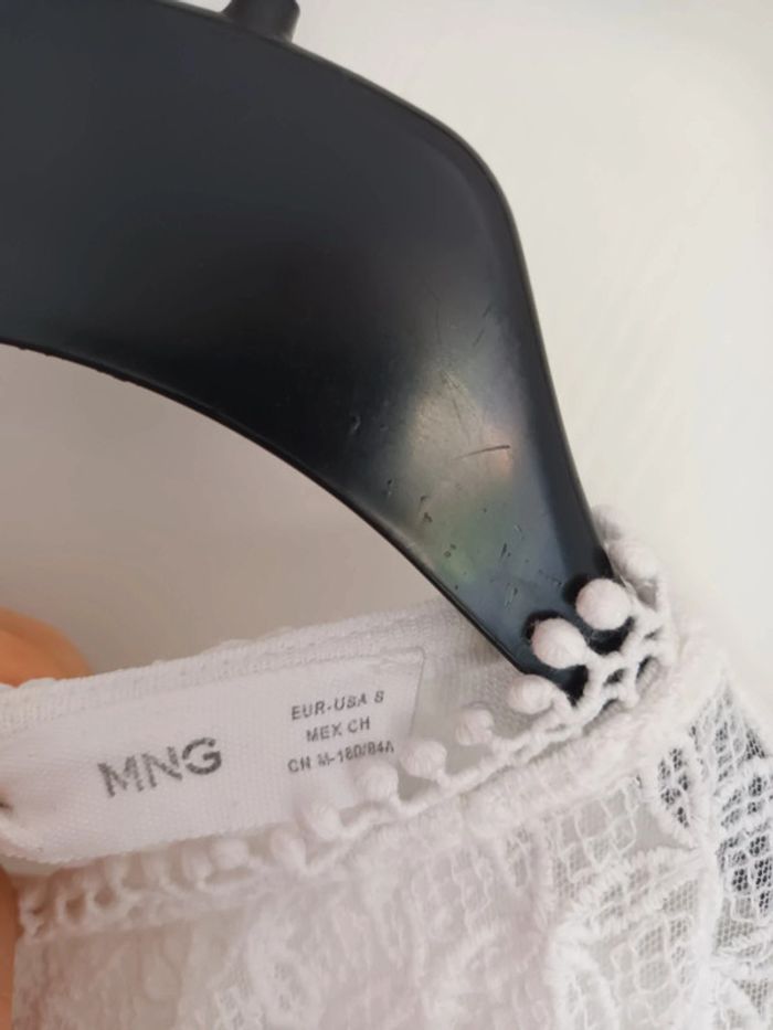 Joli haut dentelle blanc Mango taille S - photo numéro 2