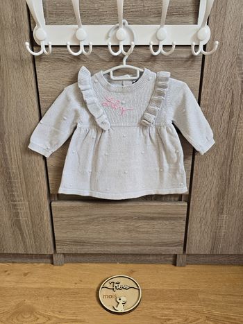 Vêtement Bébé Fille - Robe grise - Mots d’enfants - 3 mois
