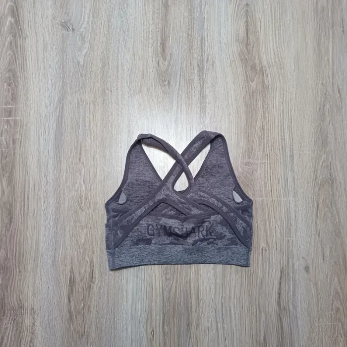 Brassière gymshark femme lilas rose M camouflage - photo numéro 3