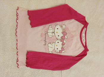Pull pour fille rousse pâle rose foncé avec motifs de vendeuse petit chats est du Bryant taille 4 ans voir photos avec motif devant deux petits chats fleurs brillants