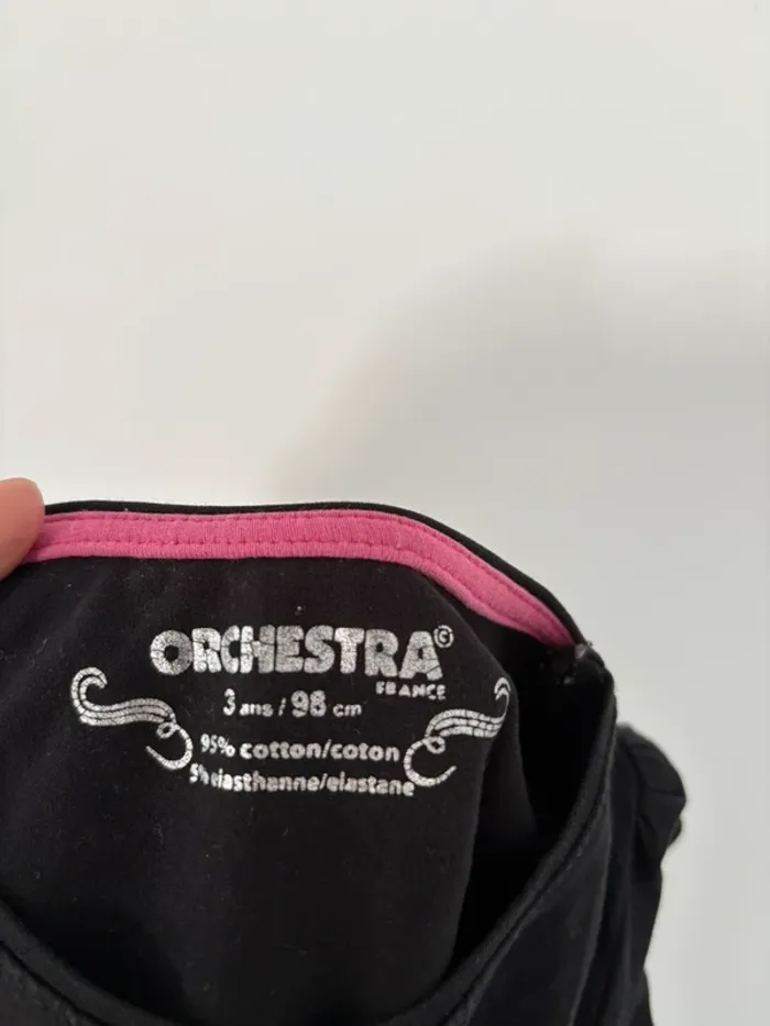 👕 T-shirt noir Orchestra - Taille 3 ans (98 cm) 🖤 - photo numéro 3