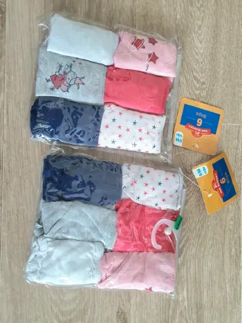 Lot de 12 culottes fille taille 6-8 ans - neuves
