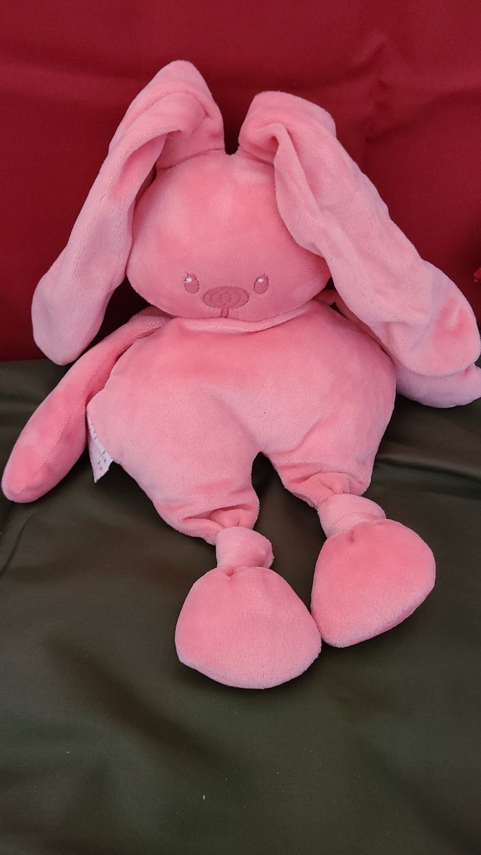 Nattou Lapidou peluche lapin rose corail 30 cm - photo numéro 4