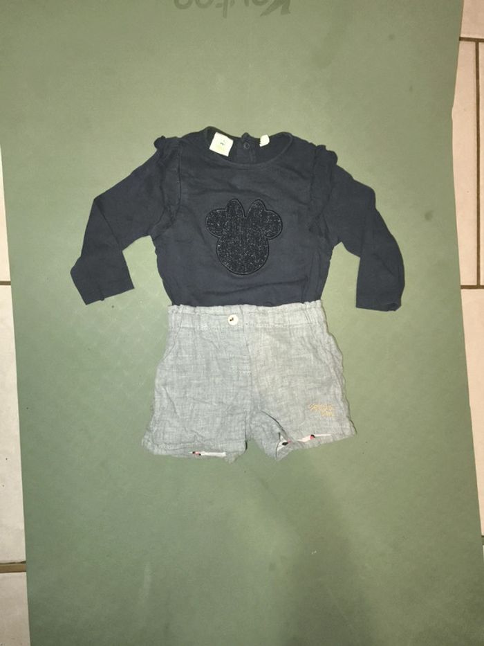 Ensemble short et t-shirt manches longues Minnie - photo numéro 2