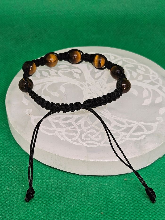 Macramé Bracelet en Oeil de Tigre - photo numéro 4