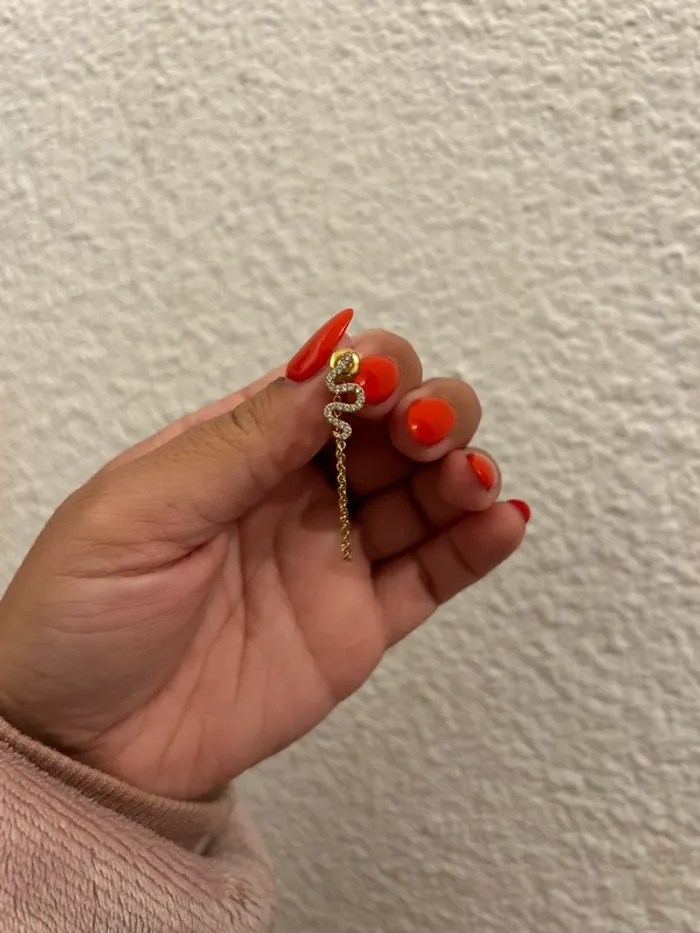 Boucles d’oreilles serpent en chaîne dorée - photo numéro 5
