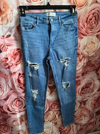 Jeans troué femme taille haute