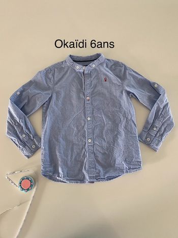 Chemise bleue manches longues Okaïdi 6ans