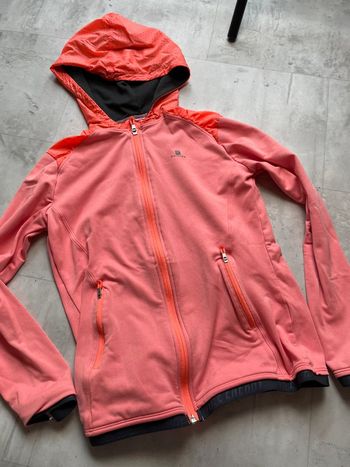 Veste Domyos corail à capuche