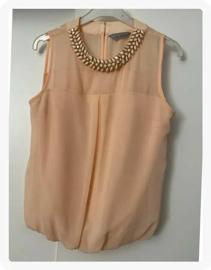 Top sans manches col bijoux rose Dorothy Perkins