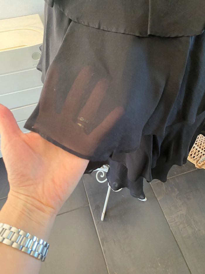 Robe 123 noire à volants 100% soie taille 38 - photo numéro 10