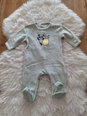 Pyjama velours 1 pièce panda Kiabi 3 mois 56-62 cm 6 kg