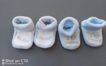 Lot 2 paires chaussons modèle unique bleu