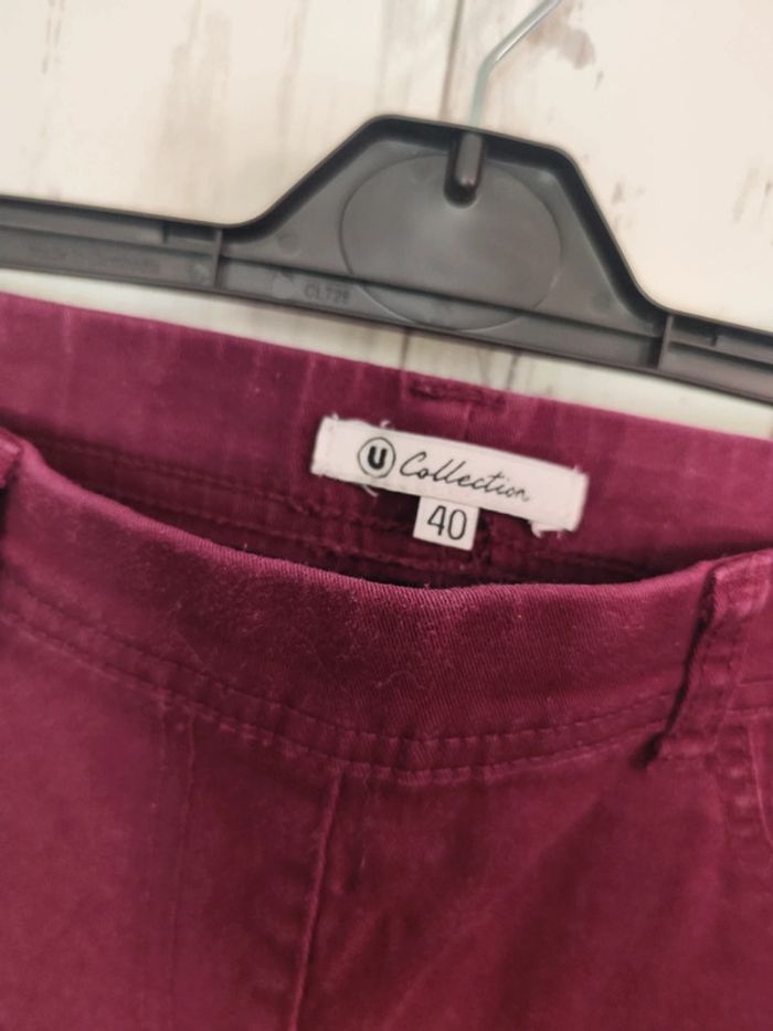 Pantalon bordeaux U collection femme 40 - photo numéro 4
