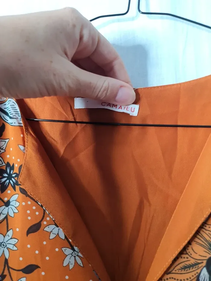 Robe orange fleurie - photo numéro 4
