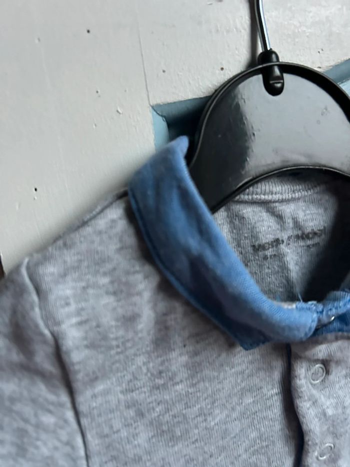 Body a manches longues, à col , gris , 6 mois, vertbaudet - photo numéro 4