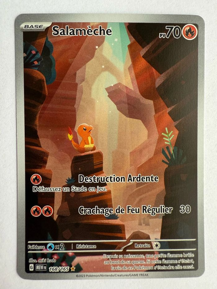 Carte Pokémon Salamèche 168/165 - AR EV3.5 Ecarlate et Violet FR 151 - FR Neuve