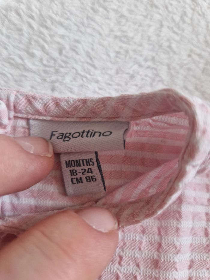 Chemise rose et blanche avec volants - photo numéro 3