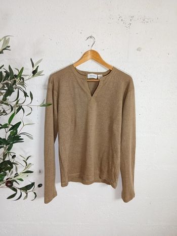 🧥 Pull col V en lin – Soft Grey / La Redoute – Taille L
