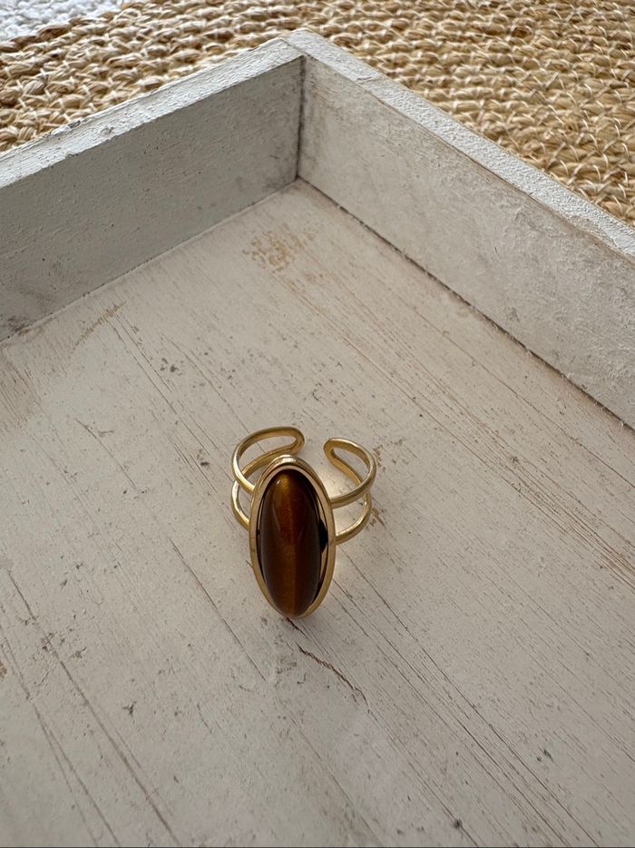 Bague dorée acier inoxydable - photo numéro 5