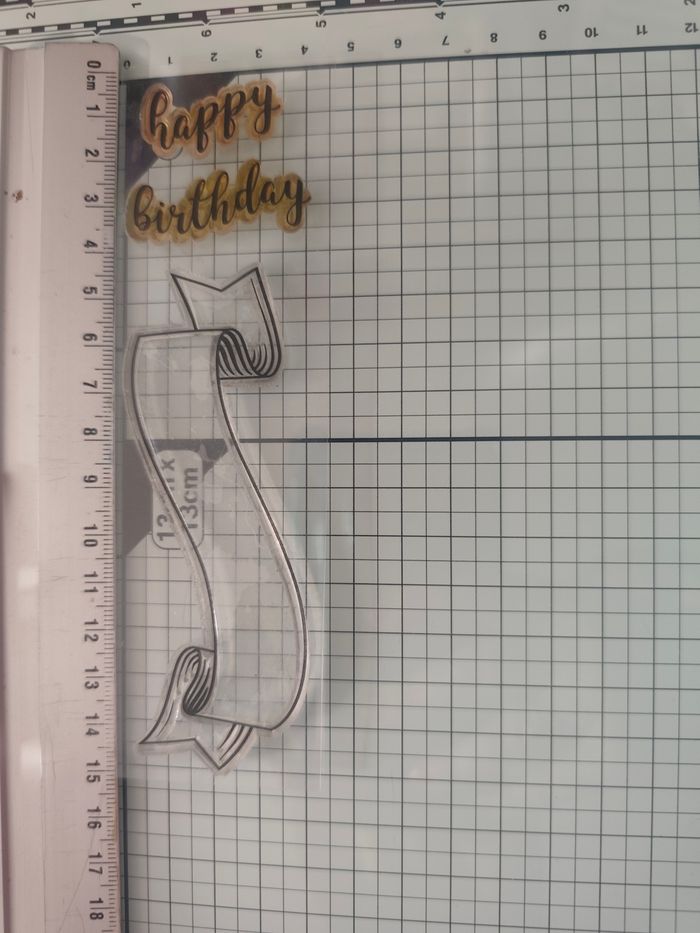 Tampons scrapbooking happy birthday et banderole