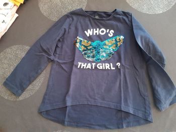 T-shirt sequins papillon