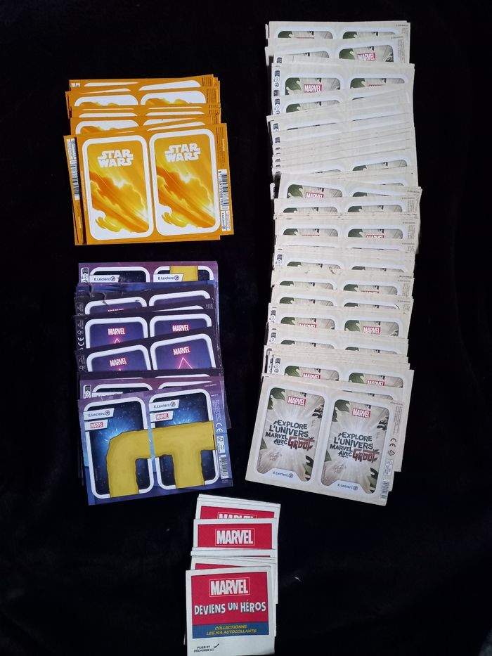 Lot de 130 cartes : Star Wars / Marvel (Leclerc)