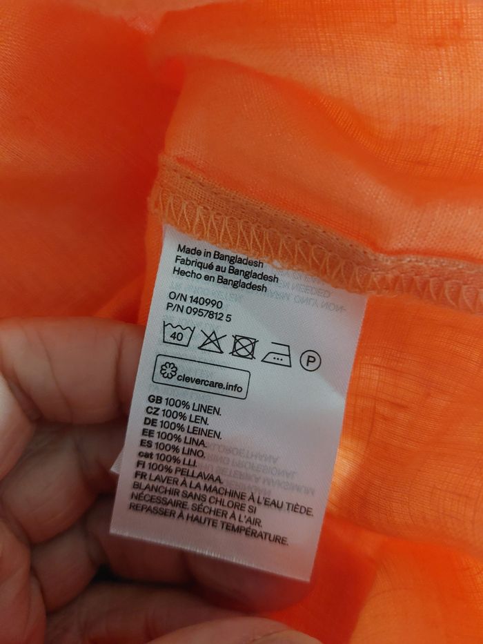 Très jolie chemise en lin orange - photo numéro 8