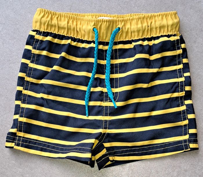 Short de bain jaune et bleu Du Pareil au Même 12 mois