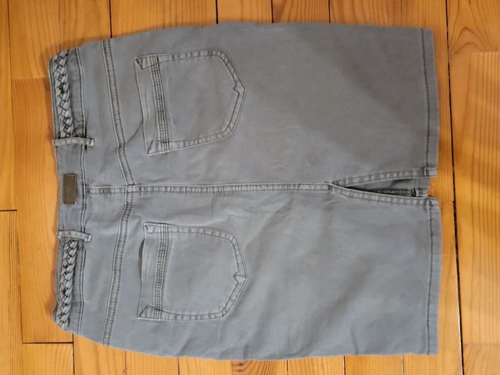 Jupe en jeans grise taille 36 en 98% Coton marque Bonobo Jeans tressée - photo numéro 6