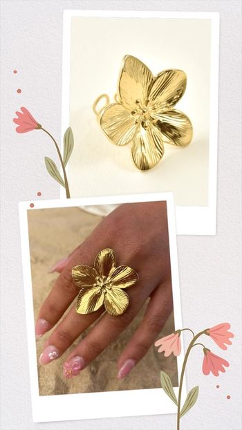 Bague fleur ajustable neuve