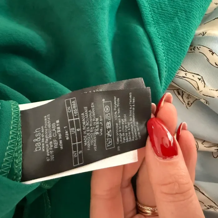 Ba&sh Green Blouse Top Shirt Long Sleeve - photo numéro 8