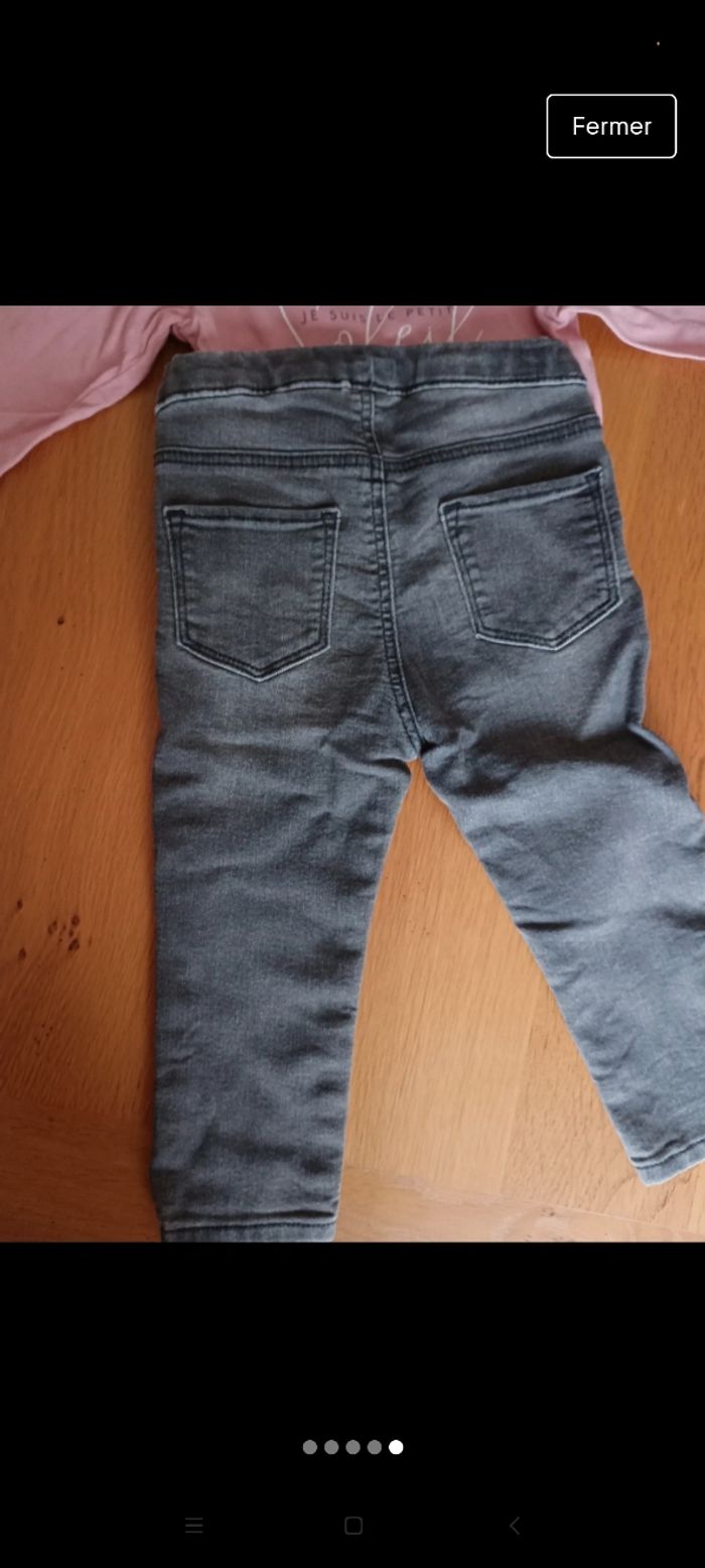 Lot 1 pantalon réglable et un t-shirt manches longues taille 1 an en très bon état. Marque Kiabi et H&M - photo numéro 4