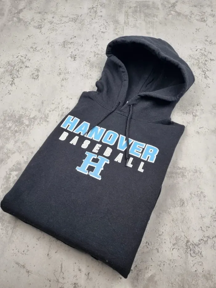 Pull à capuche noir “Hanover Baseball”,  M Hommes