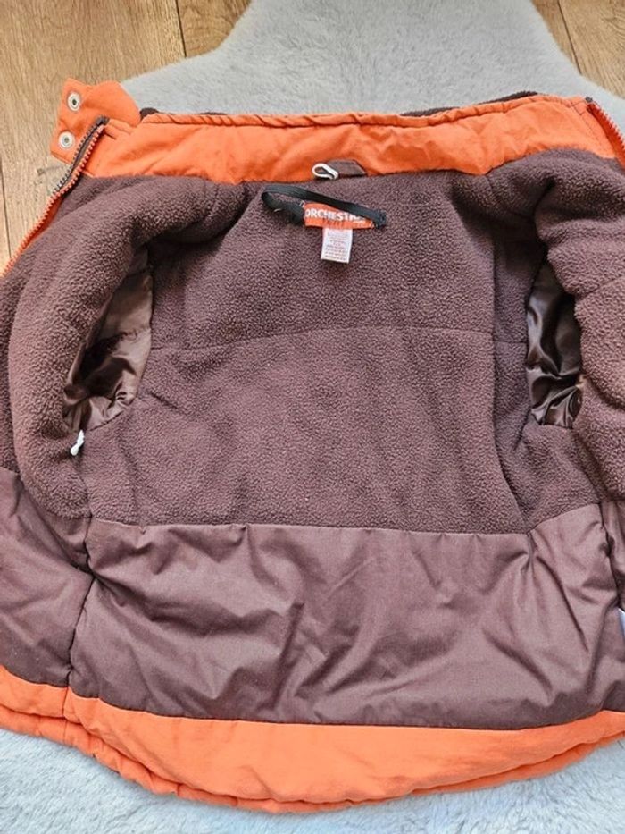 Manteau à capuche 3 en 1 marron et orange 3 ans Orchestra - photo numéro 6