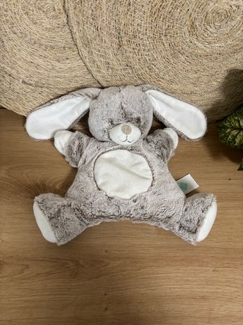 Neuf doudou marionnette lapin beige blanc tex baby Carrefour