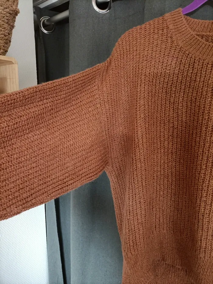 Pull en lainage marron - photo numéro 3