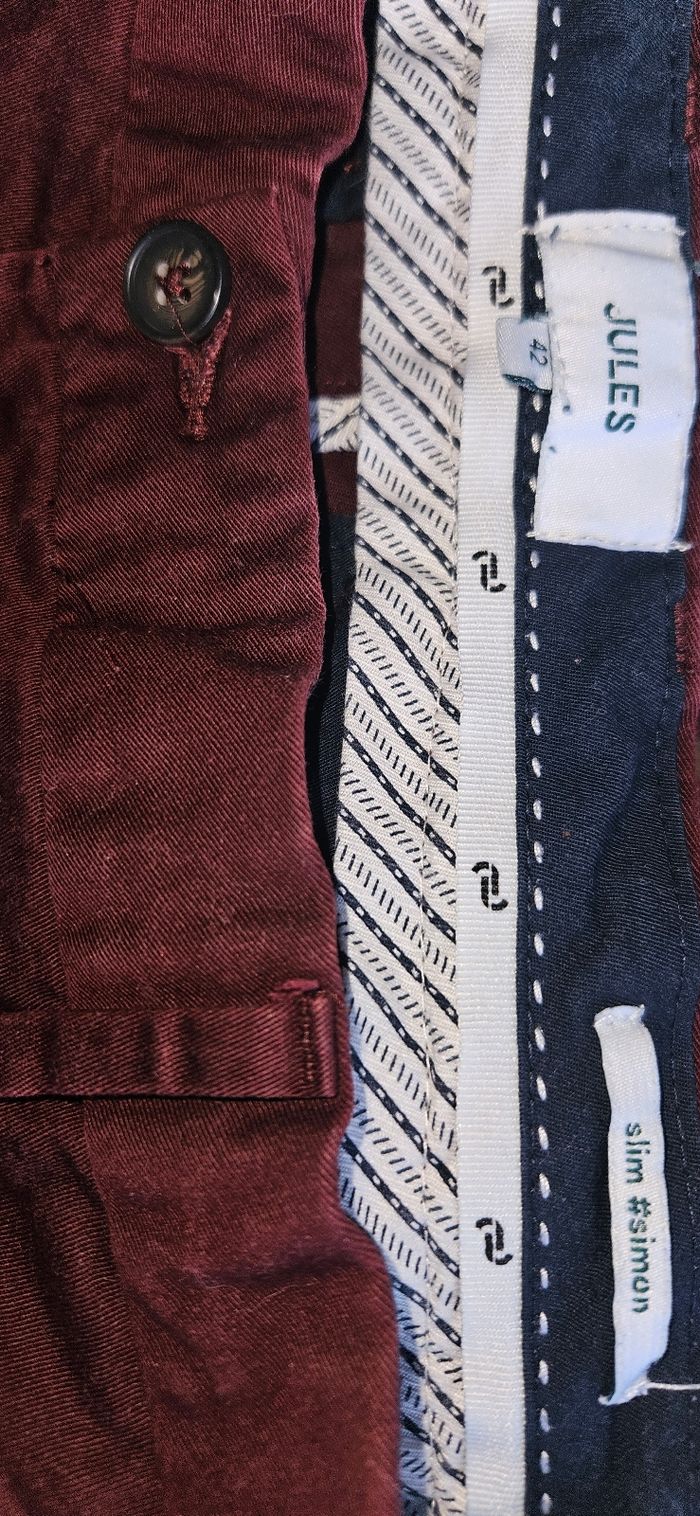 Pantalon bordeaux Jules slim 42 - photo numéro 3