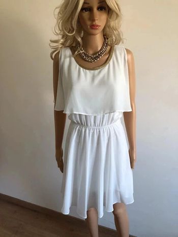 Robe blanche et dorée sans manches Morgan taille 38 TBE